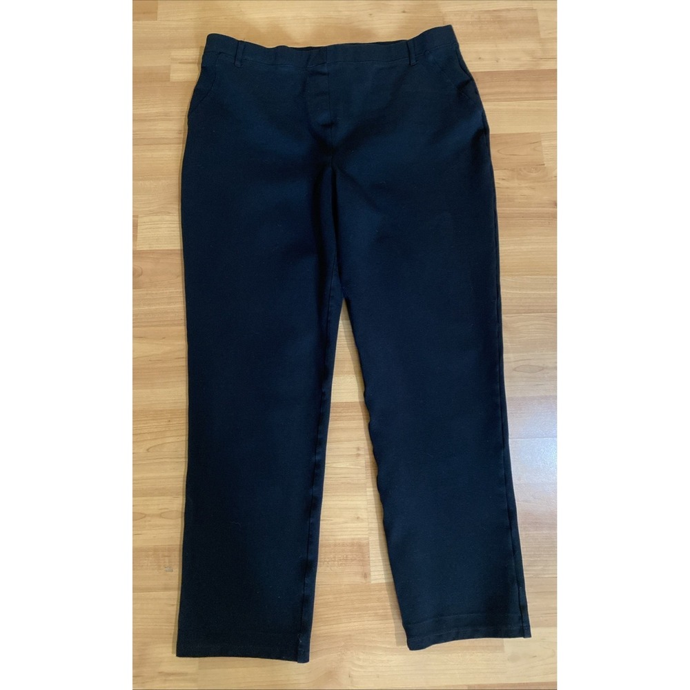 Quince Pants Size XL Black Stretch Ponte Straight Leg Pull On Ankle